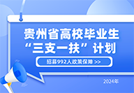 2024年贵州省高校毕业生“三支一扶”计划招募992人政策保障